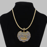 Load image into Gallery viewer, ROAD RUNNA BADGE BAGUETTE & ROUND MOISSANITE DIAMOND HIP HOP PENDANT