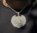 Load image into Gallery viewer, ROAD RUNNA BADGE BAGUETTE & ROUND MOISSANITE DIAMOND HIP HOP PENDANT