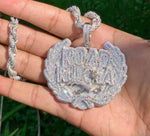 Load image into Gallery viewer, ROAD RUNNA BADGE BAGUETTE & ROUND MOISSANITE DIAMOND HIP HOP PENDANT