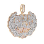 Load image into Gallery viewer, ROAD RUNNA BADGE BAGUETTE & ROUND MOISSANITE DIAMOND HIP HOP PENDANT