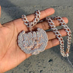 Load image into Gallery viewer, ROAD RUNNA BADGE BAGUETTE & ROUND MOISSANITE DIAMOND HIP HOP PENDANT