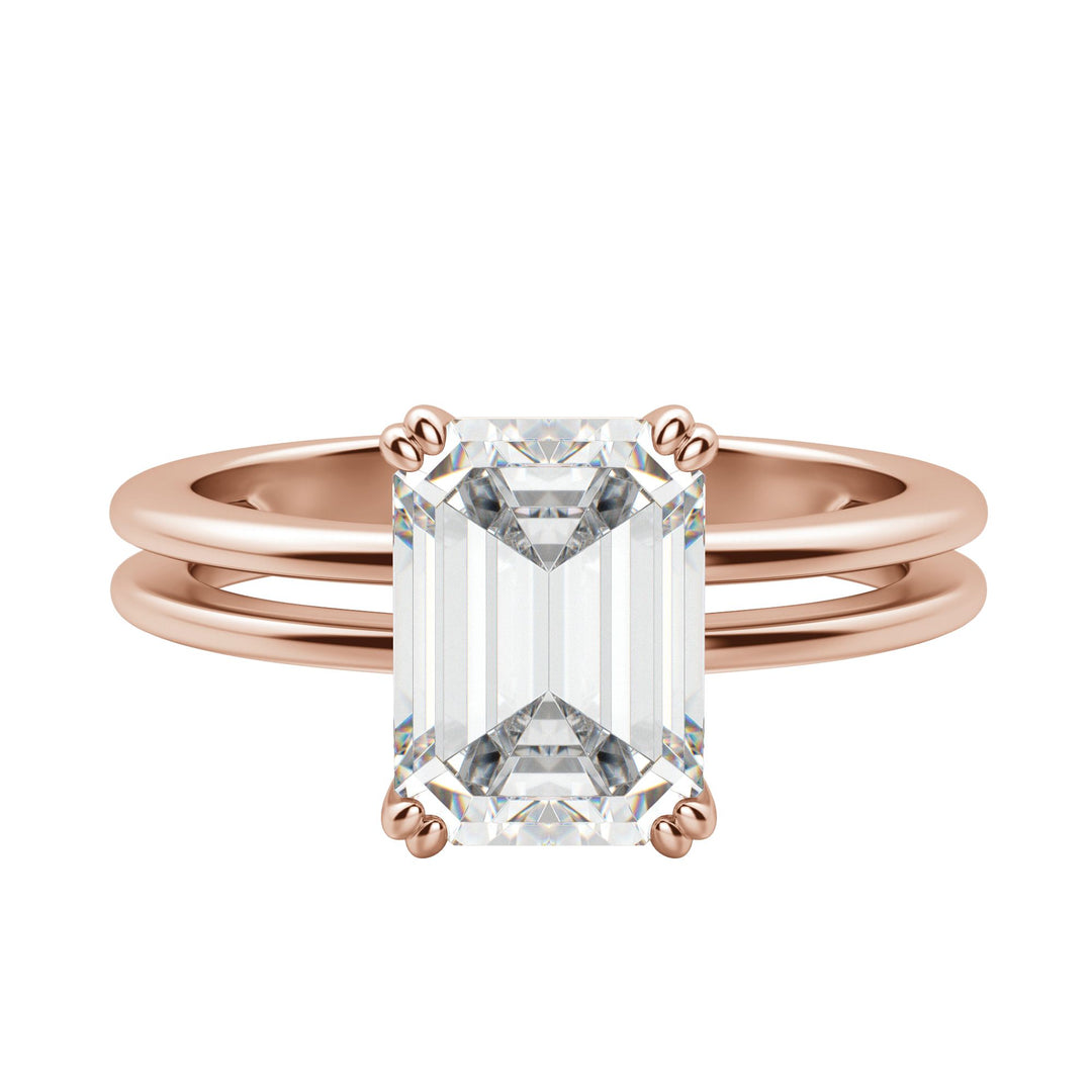 ROMA EMERALD CUT MOISSANITE ENGAGEMENT RING