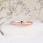 Load image into Gallery viewer, ROSE GOLD HALF ETERNITY 2MM WIDE STACKING MOISSANITE WEDDING BAND GIFT FOR HER