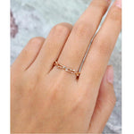 Load image into Gallery viewer, ROSE GOLD VINTAGE ROUND SHAPED STACKING MATCHING UNIQUE FULL ETERNITY MOISSANITE WEDDING BAND
