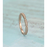 Load image into Gallery viewer, ROSE GOLD VINTAGE STACKING MATCHING RING FULL ETERNITY MOISSANITE PROMISE BAND