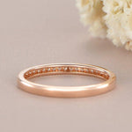 Load image into Gallery viewer, ROSE GOLD WOMAN HALF ETERNITY DIAMOND ART DECO MATCHING BAND MILGRAIN DAINTY WEDDING BAND