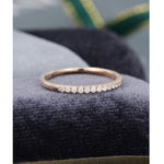 Load image into Gallery viewer, ROSE GOLD WOMEN HALF ETERNITY SOLID 14K GOLD UNIQUE MOISSANITE WEDDING BAND