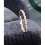 Load image into Gallery viewer, ROSE GOLD WOMEN HALF ETERNITY SOLID 14K GOLD UNIQUE MOISSANITE WEDDING BAND