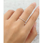 Load image into Gallery viewer, ROSE GOLD WOMEN HALF ETERNITY SOLID 14K GOLD UNIQUE MOISSANITE WEDDING BAND