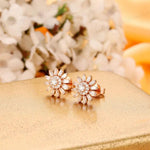 Load image into Gallery viewer, ROUND AND BAGUETTE CUT HALO STYLE MOISSANITE EARRING