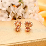 Load image into Gallery viewer, ROUND AND BAGUETTE CUT HALO STYLE MOISSANITE EARRING