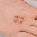 Load image into Gallery viewer, ROUND AND BAGUETTE CUT HALO STYLE MOISSANITE EARRING