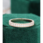 Load image into Gallery viewer, ROUND CUT HALF ETERNITY ROSE GOLD MOISSANITE WEDDING BAND GIFT FOR WOMEN