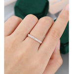 Load image into Gallery viewer, ROUND CUT HALF ETERNITY ROSE GOLD MOISSANITE WEDDING BAND GIFT FOR WOMEN