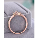 Load image into Gallery viewer, ROUND CUT MOISSANITE CURVED ROSE GOLD STACKING WEDDING MATCHING BRIDAL BAND FOR HER