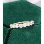 Load image into Gallery viewer, ROUND CUT MOISSANITE YELLOW GOLD HALF ETERNITY WEDDING BAND MATCHING BRIDAL GIFT