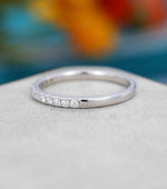 Load image into Gallery viewer, ROUND CUT WHITE GOLD WEDDING HALF ETERNITY BRIDAL MOISSANITE PROMISE BAND
