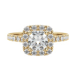 Load image into Gallery viewer, SOUL ACCENTED CUSHION CUT MOISSANITE ENGAGEMENT RING