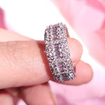 Load image into Gallery viewer, SQUARE MOISSANITE DIAMOND ICED OUT RING,STATEMENT HIP HOP DIAMOND BLING BAND