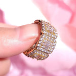 Load image into Gallery viewer, SQUARE MOISSANITE DIAMOND ICED OUT RING,STATEMENT HIP HOP DIAMOND BLING BAND