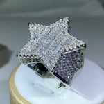 Load image into Gallery viewer, STAR SHAPED MOISSANITE DIAMOND RAPPER STYLISH HIP HOP MEN’S & WOMEN UNISEX RING