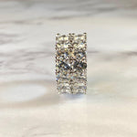 Load image into Gallery viewer, TENNIS BAND ICE OUT SILVER 5X LAYERED DESIGNER MOISSANITE DIAMOND RING BAND