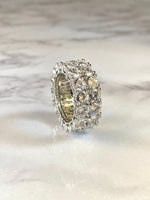 Load image into Gallery viewer, TENNIS BAND ICE OUT SILVER 5X LAYERED DESIGNER MOISSANITE DIAMOND RING BAND