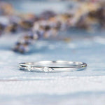 Load image into Gallery viewer, THIN WHITE GOLD MINI MOISSANITE DIAMOND STACKABLE WEDDING BAND FOR GIFT