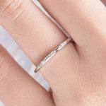 Load image into Gallery viewer, THIN WHITE GOLD MINI MOISSANITE DIAMOND STACKABLE WEDDING BAND FOR GIFT