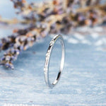 Load image into Gallery viewer, THIN WHITE GOLD MINI MOISSANITE DIAMOND STACKABLE WEDDING BAND FOR GIFT