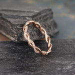 Load image into Gallery viewer, TWIST FULL ETERNITY BAND ROSE GOLD INFINITY MATCHING STACKING WEDDING BAND FOR WOMEN