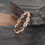 Load image into Gallery viewer, TWIST FULL ETERNITY BAND ROSE GOLD INFINITY MATCHING STACKING WEDDING BAND FOR WOMEN