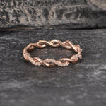 Load image into Gallery viewer, TWIST FULL ETERNITY BAND ROSE GOLD INFINITY MATCHING STACKING WEDDING BAND FOR WOMEN