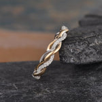 Load image into Gallery viewer, TWIST FULL ETERNITY YELLOW GOLD AND WHITE GOLD WOMEN INFINITY MOISSANITE WEDDING BAND