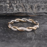 Load image into Gallery viewer, TWIST FULL ETERNITY YELLOW GOLD AND WHITE GOLD WOMEN INFINITY MOISSANITE WEDDING BAND