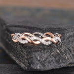 Load image into Gallery viewer, TWIST FULL ETERNITY YELLOW GOLD AND WHITE GOLD WOMEN INFINITY MOISSANITE WEDDING BAND