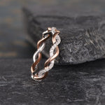 Load image into Gallery viewer, TWIST FULL ETERNITY YELLOW GOLD AND WHITE GOLD WOMEN INFINITY MOISSANITE WEDDING BAND