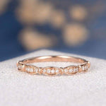 Load image into Gallery viewer, UNIQUE ART DECO DIAMOND MOISSANITE MATCHING HALF ETERNITY BAND