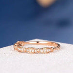 Load image into Gallery viewer, UNIQUE ART DECO DIAMOND MOISSANITE MATCHING HALF ETERNITY BAND