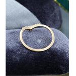 Load image into Gallery viewer, UNIQUE CURVED YELLOW GOLD PEAR STACKING MATCHING BRIDAL MOISSANITE WEDDING BAND