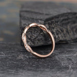 Load image into Gallery viewer, UNIQUE MATCHING MARQUISE SHAPED STACKING ROSE GOLD MOISSANITE DIAMOND WEDDING BAND