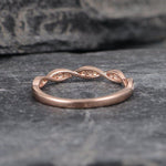 Load image into Gallery viewer, UNIQUE MATCHING MARQUISE SHAPED STACKING ROSE GOLD MOISSANITE DIAMOND WEDDING BAND