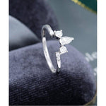 Load image into Gallery viewer, UNIQUE PEAR CUT WHITE GOLD VINTAGE STACKING MATCHING MOISSANITE WEDDING BAND FOR HER