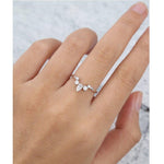Load image into Gallery viewer, UNIQUE PEAR CUT WHITE GOLD VINTAGE STACKING MATCHING MOISSANITE WEDDING BAND FOR HER