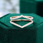 Load image into Gallery viewer, UNIQUE ROSE GOLD CROSS ENHANCER STACKING MATCHING MOISSANITE WEDDING BAND FOR HER