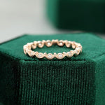 Load image into Gallery viewer, UNIQUE ROSE GOLD FULL ETERNITY BEZEL SET BRIDAL STACKING MOISSANITE WEDDING BAND