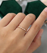 Load image into Gallery viewer, UNIQUE ROSE GOLD FULL ETERNITY BEZEL SET BRIDAL STACKING MOISSANITE WEDDING BAND