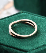 Load image into Gallery viewer, UNIQUE ROSE GOLD WOMEN CROSS VINTAGE BRIDAL HALF ETERNITY STACKING MOISSANITE WEDDING BAND