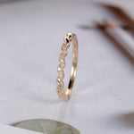 Load image into Gallery viewer, UNIQUE WOMEN DAINTY MINIMALIST YELLOW GOLD STACKING PROMISE WEDDING BAND FOR GIFT