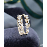 Load image into Gallery viewer, UNIQUE YELLOW GOLD VINTAGE DOUBLE WOMEN FLORAL STACKING MATCHING MOISSANITE WEDDING BAND